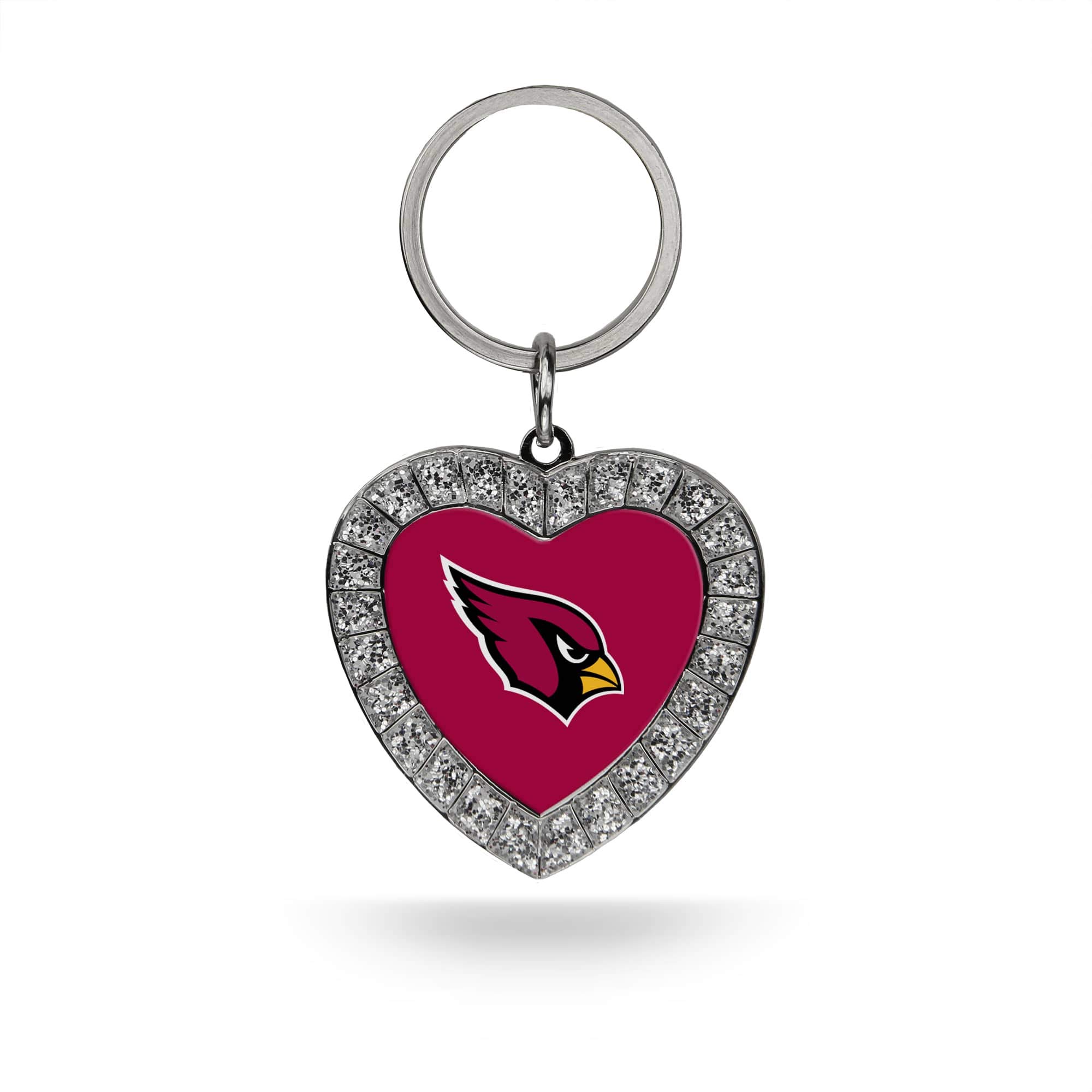 Rico Industries Unisex's Metal Rhinestone Heart Keychain, Team Color, 1.38 x 3-