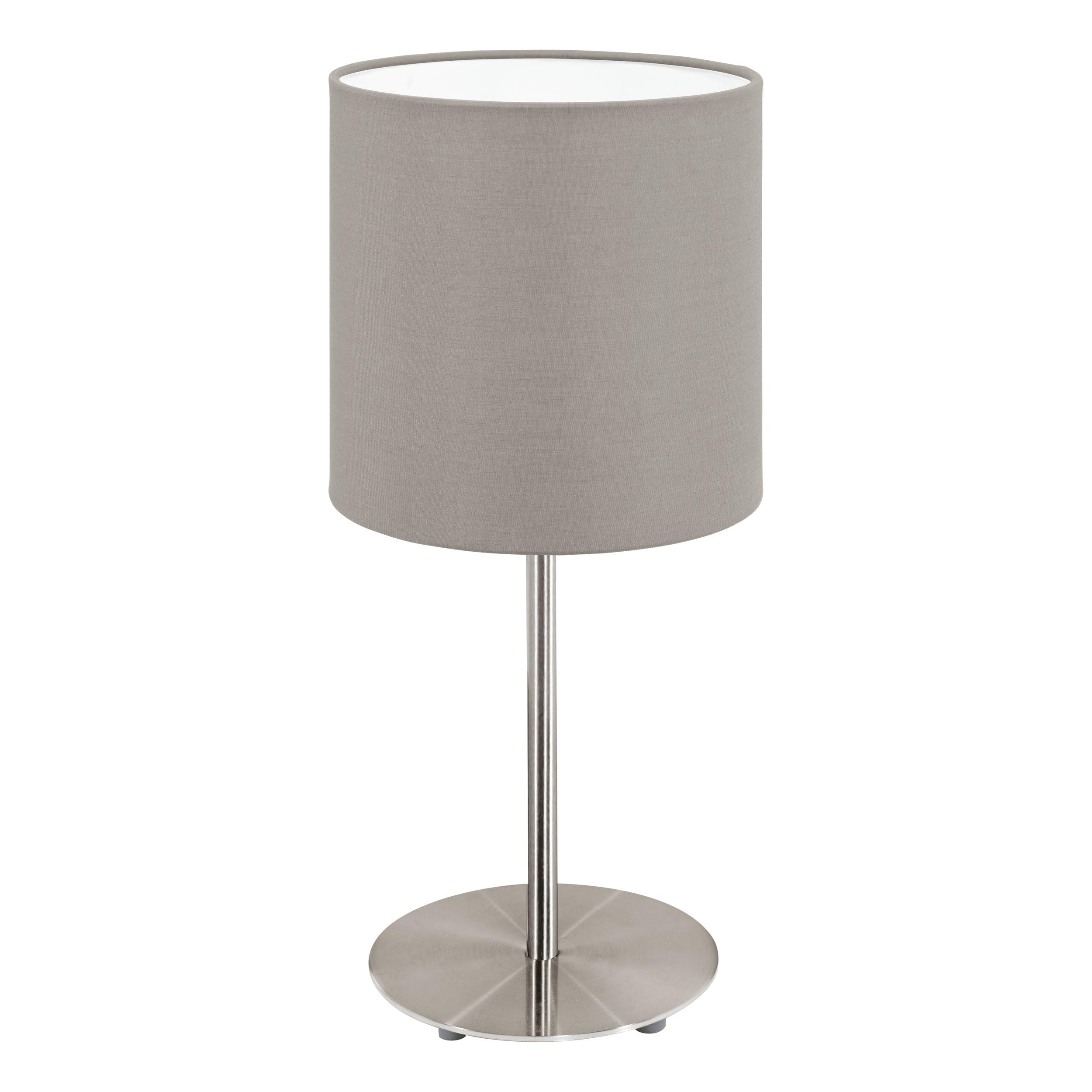 Eglo White Pasteri 275Mm Table Lamp With A Taupe Shade