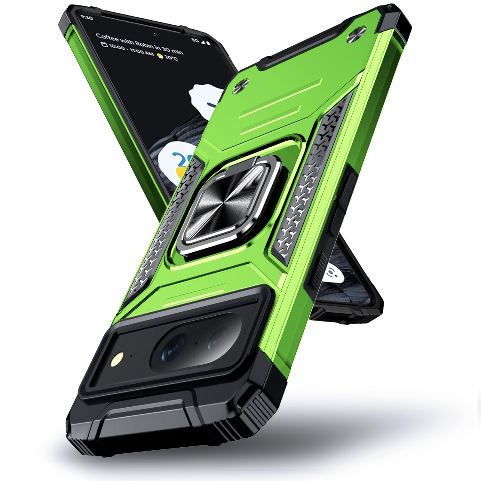 Amazon.co.jp: DASFOND Google Pixel 8 ケース 360度回転メタルリング 