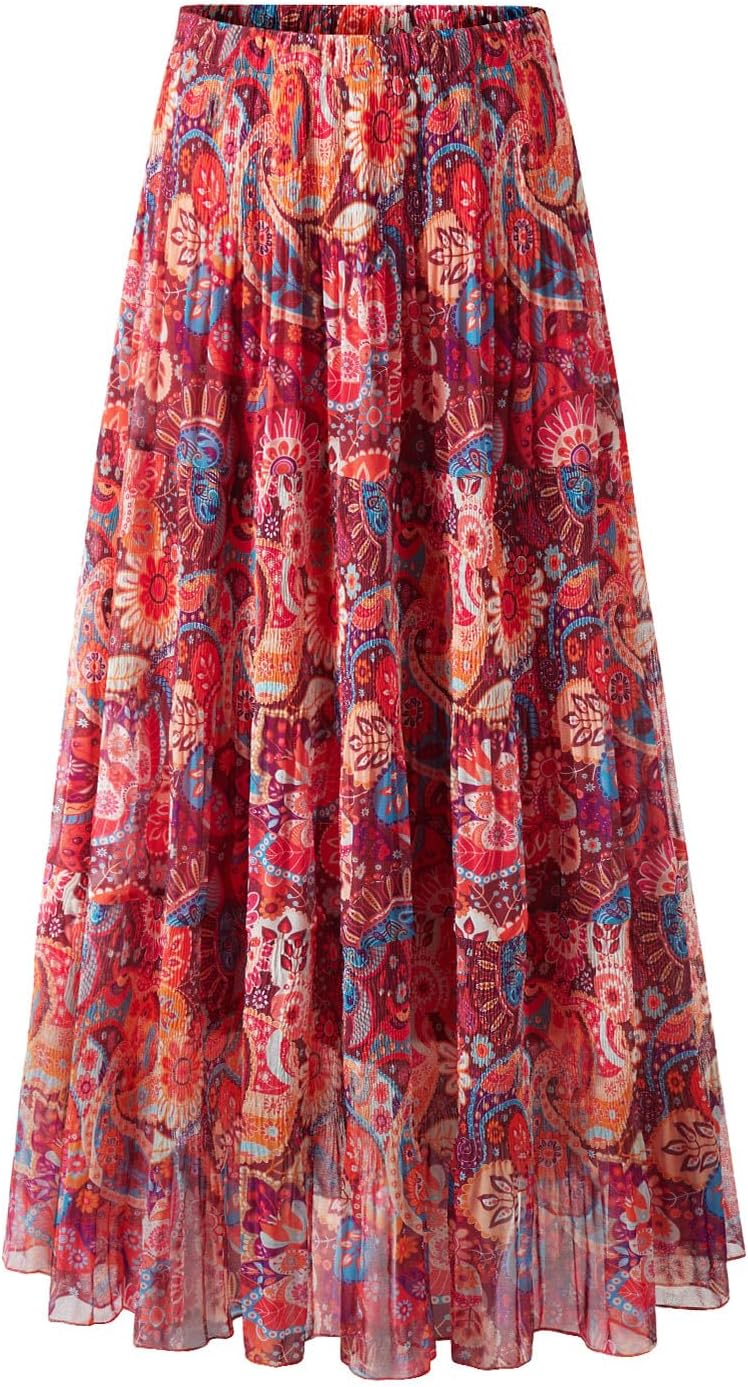 Maxi Skirts for Women Pleated Long Flowy Chiffon Kuwait Ubuy