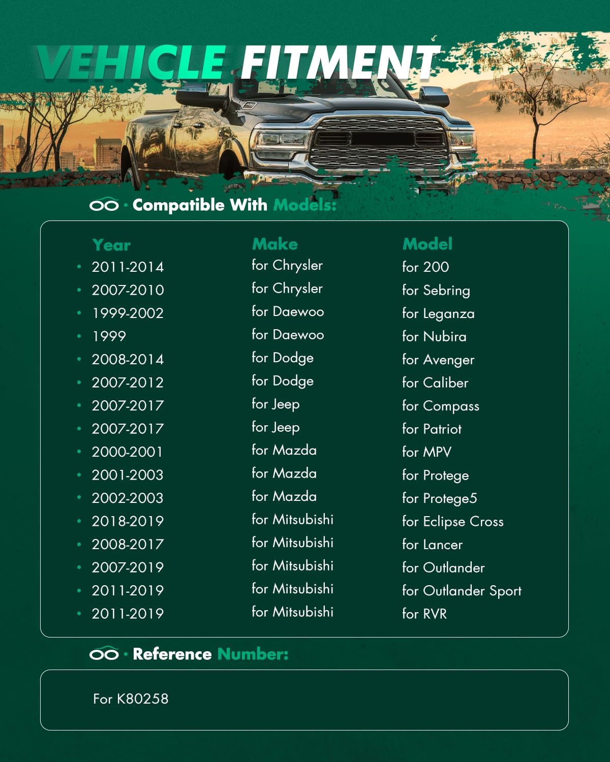 SCITOO 2pcs Front Sway Bar Link fit for Dodge Avenger Caliber for Jeep Patriot Compass for Chrysler 200 Sebring for Mazda Protege MPV for Mitsubishi Lancer Outlander Sport Eclipse Cross RVR for Daewoo