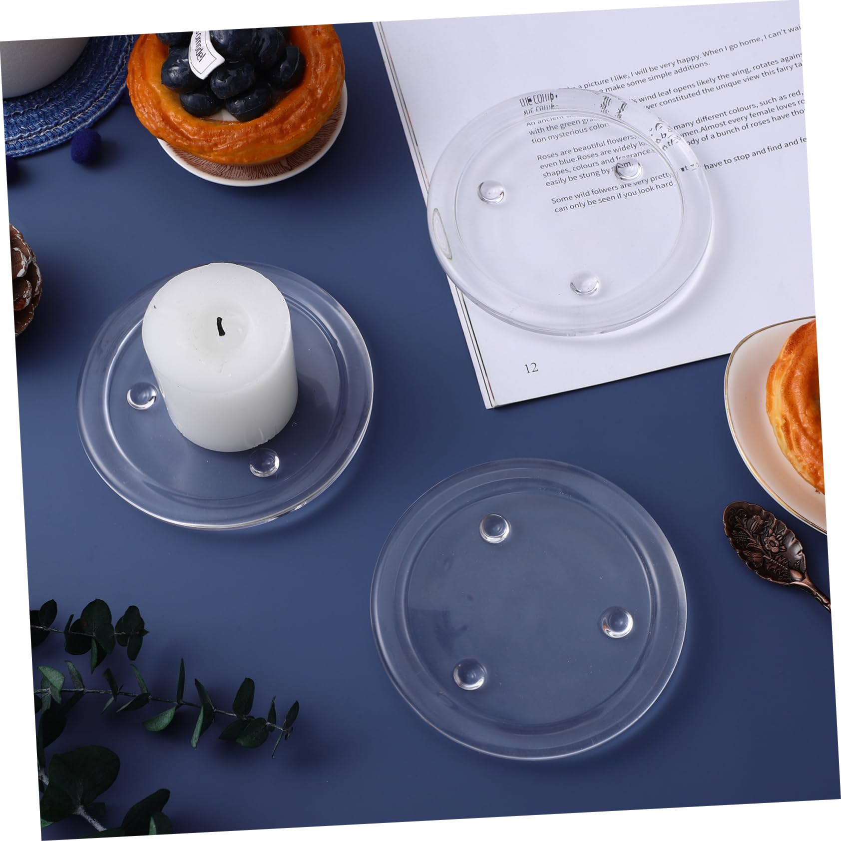 Toyvian Porta Candele in Vetro 10 Pezzi, Vassoio di Vetro Raffinato per Candele Tealight, Centrotavola Moderno per Matrimonio, Feste e Decorazione D'interni