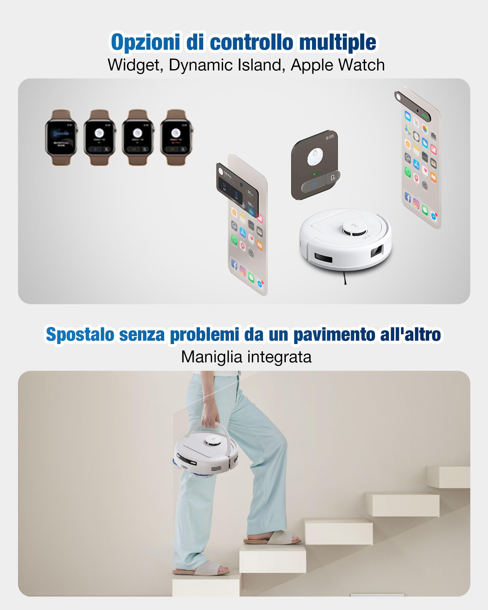 ECOVACS DEEBOT MINI Robot Aspirapolvere Lavapavimenti, 9000Pa, ZeroTangle 2.0, TrueMapping 2.0, Asciugatura ad Aria Calda 45°C, Svuotamento Automatico, Lavaggio Profondo Intelligente, Viola