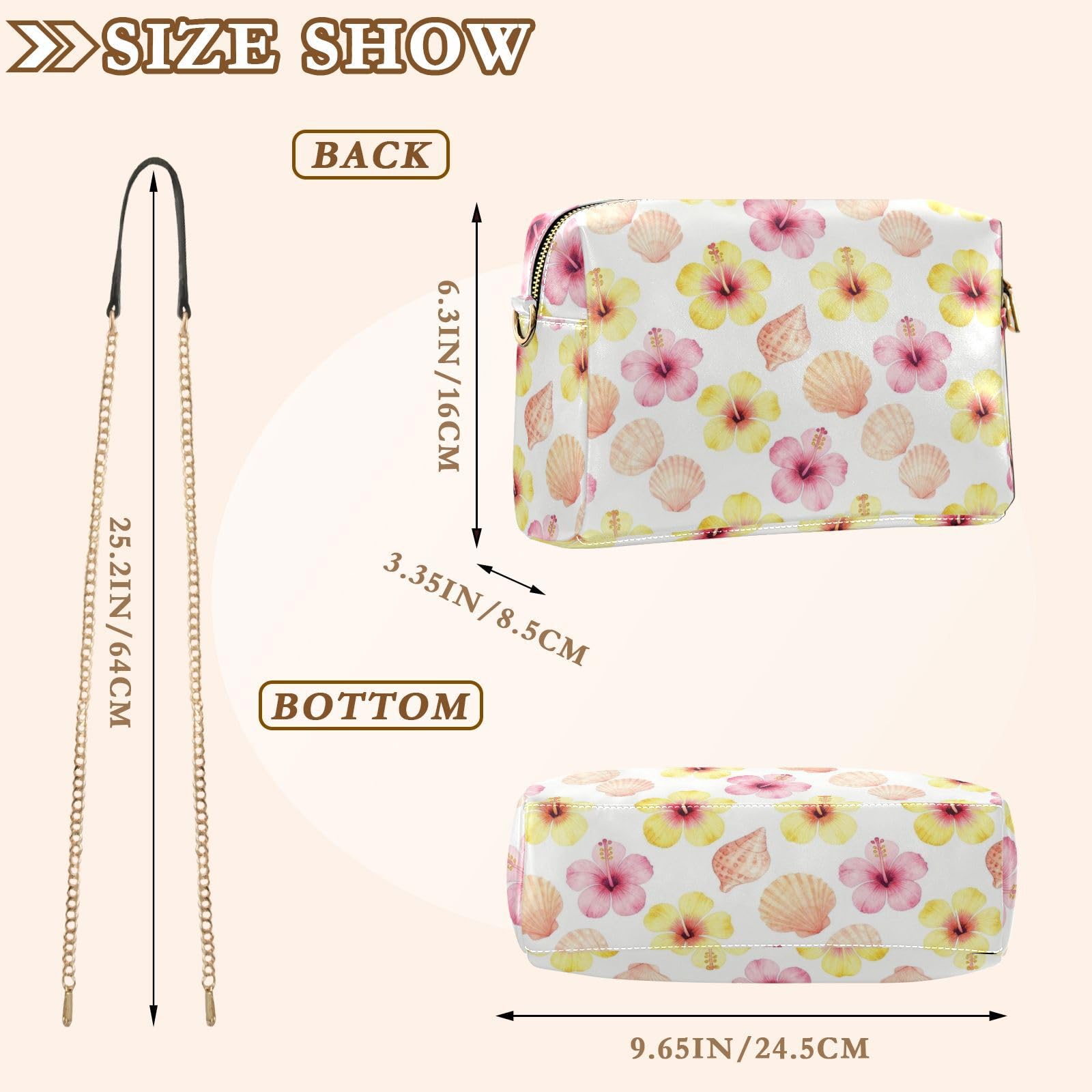 Borsa a tracolla casual da donna con chiusura a zip facile da pulire