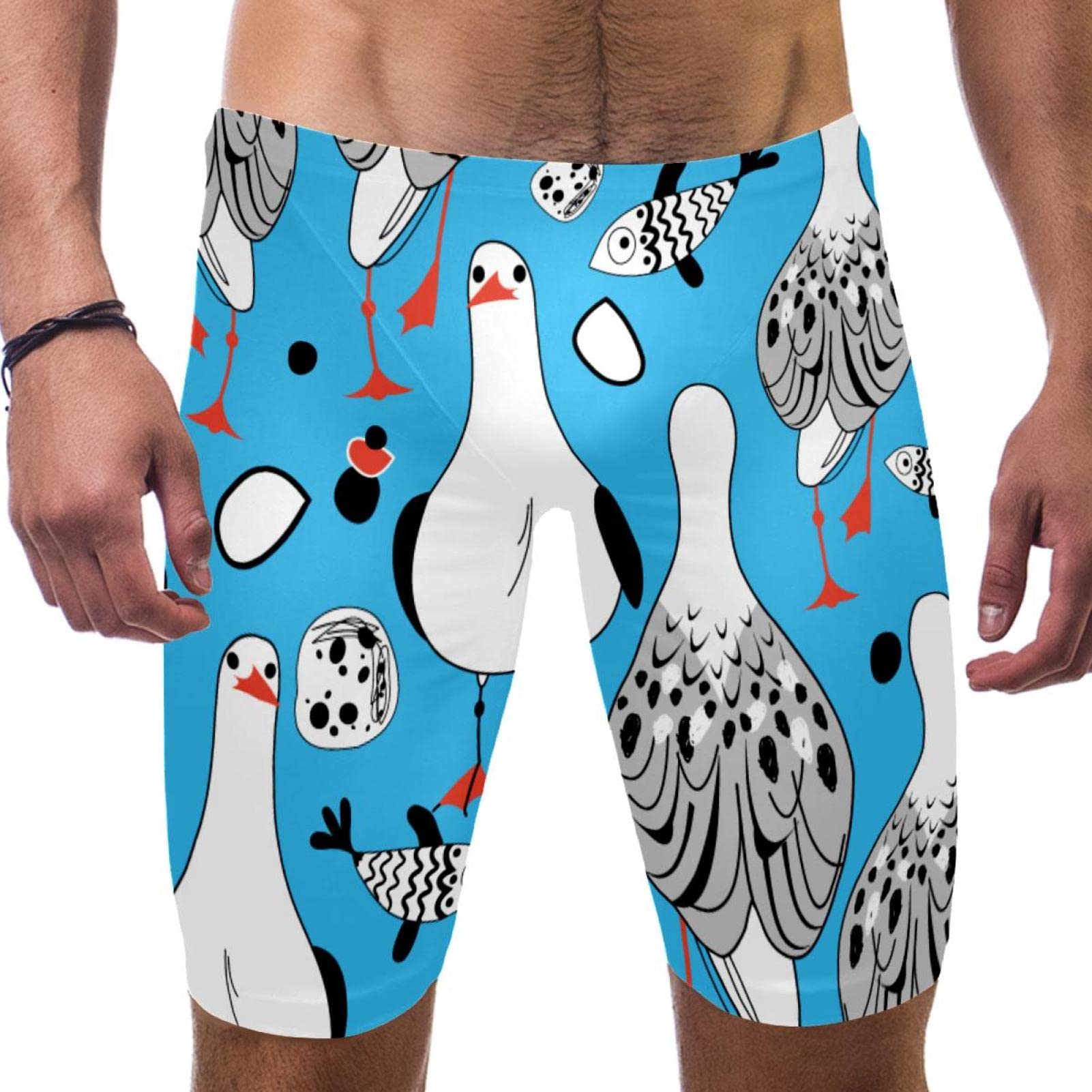 Jammers de natación Gaviotas SND para entrenamiento de larga distancia y carreras masculinas 7
