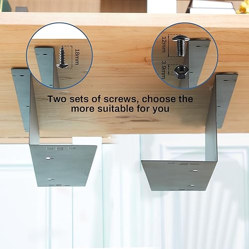 Miniatura 6 de Barydat Juego de 4 soportes de montaje para cajones de efectivo debajo del mostrador, soporte de montaje de acero resistente, soporte de montaje de