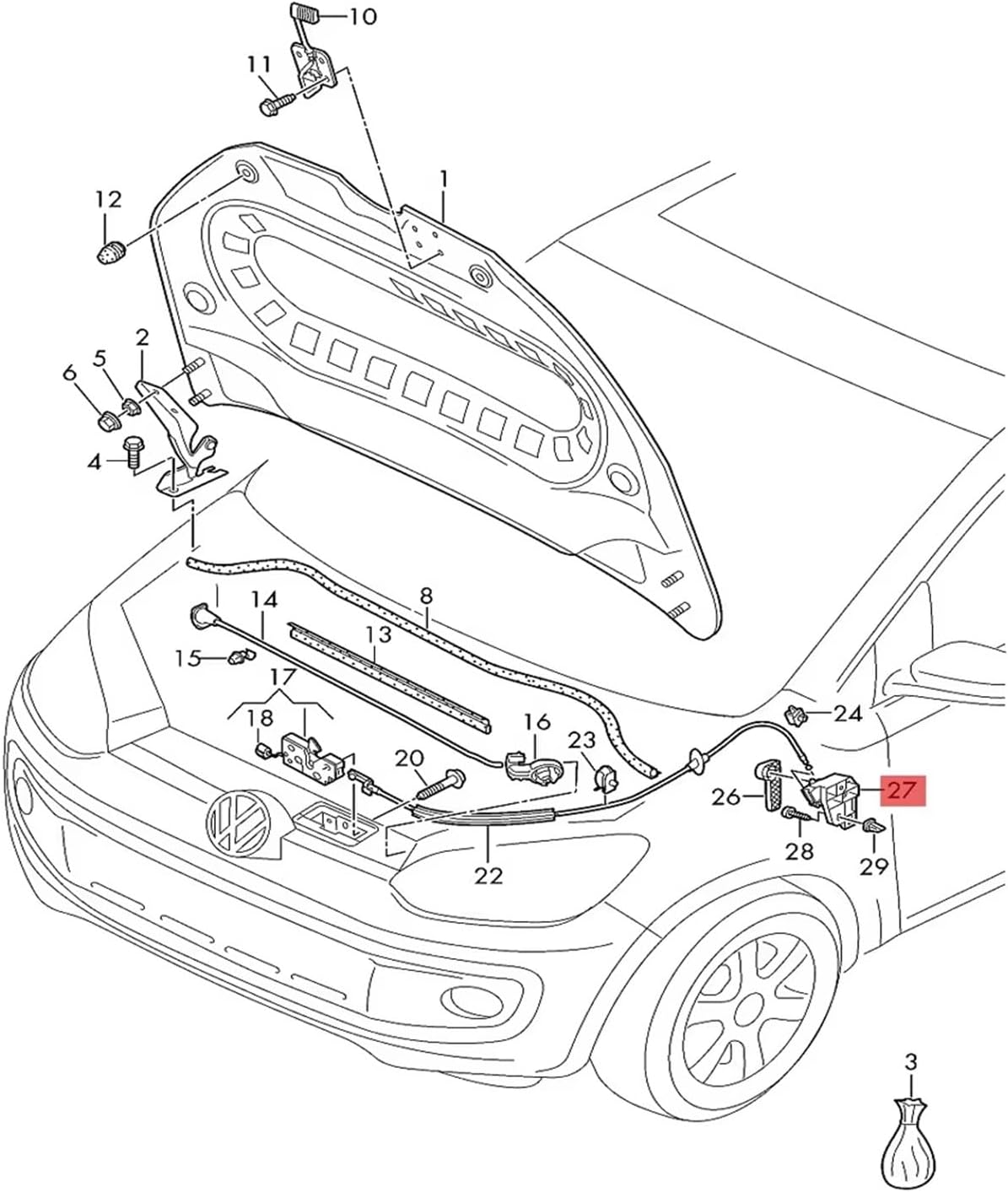 ボンネットロックキャッチハンドル Compatible With For Beetle 1999 2000 2001 2002 20