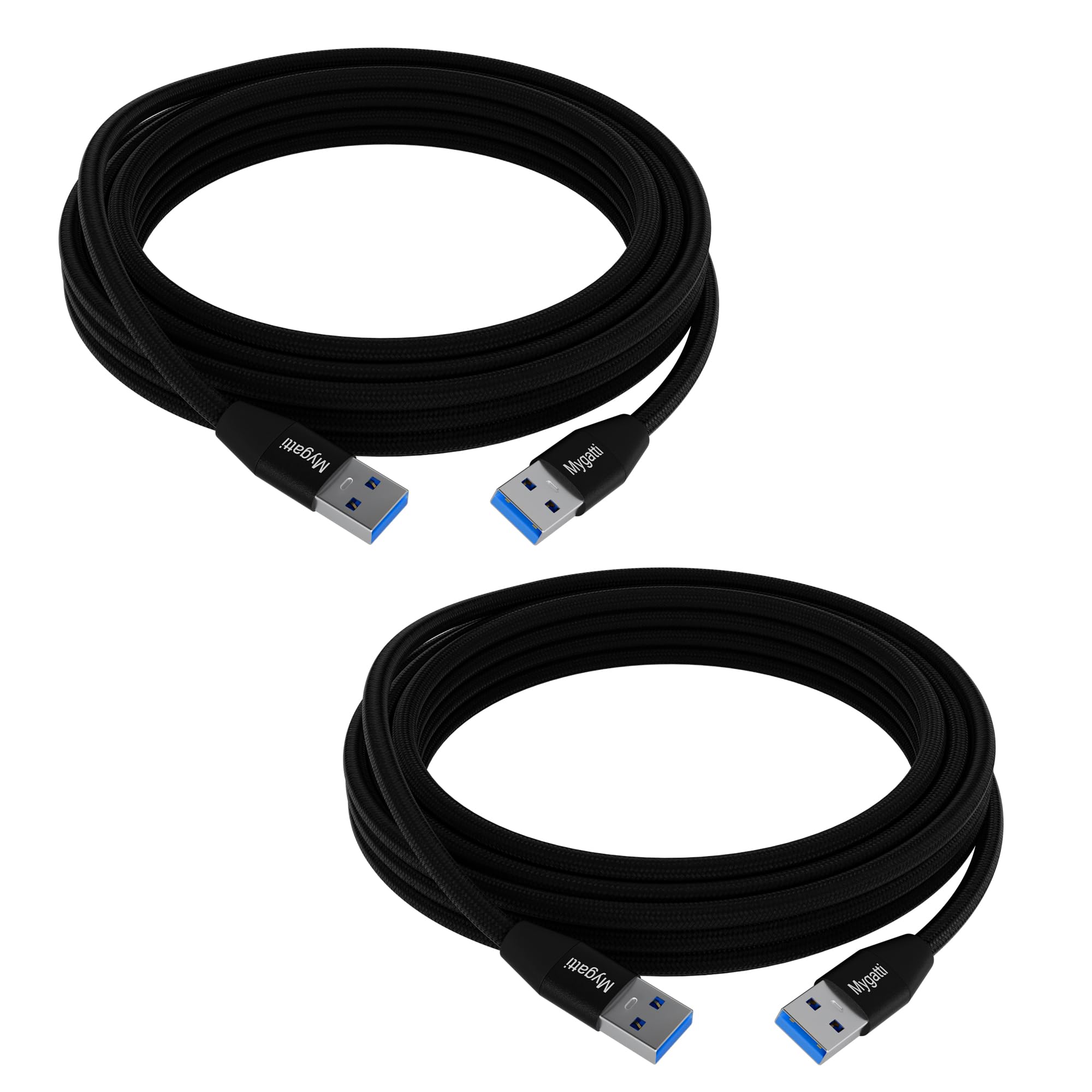 Mygatti USB 3.0 Kabel 5 Gbps（1 Meter，2Pack）,High Speed Transfer Typ A Stecker auf A Stecker,Nylon geflochten, USB Verbindungskabel kompatibel mit Drucker, Kamera, externe Festplatte und mehr
