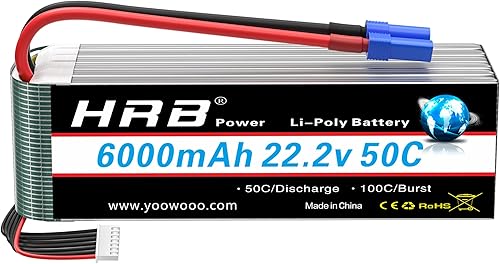 HRB 6S 6000mAh Lipo Batería con EC5 Plug 50C-100C 22.2V RC Lipo Batería para RC Quadcopter Avión Helicóptero Coche Camión