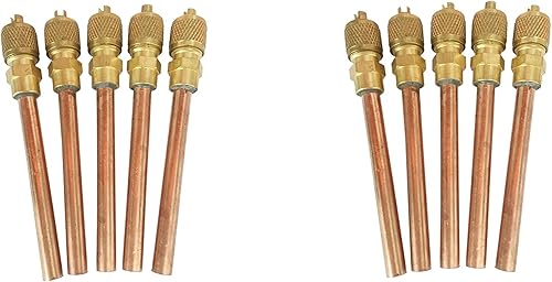 SEALIN-PRO 10pcs Freon Service Access Valve Shrader System Aspiradora 1/4 pulgadas SAE 1/4 pulgadas OD 2.95 pulgadas AC, refrigeración HVAC