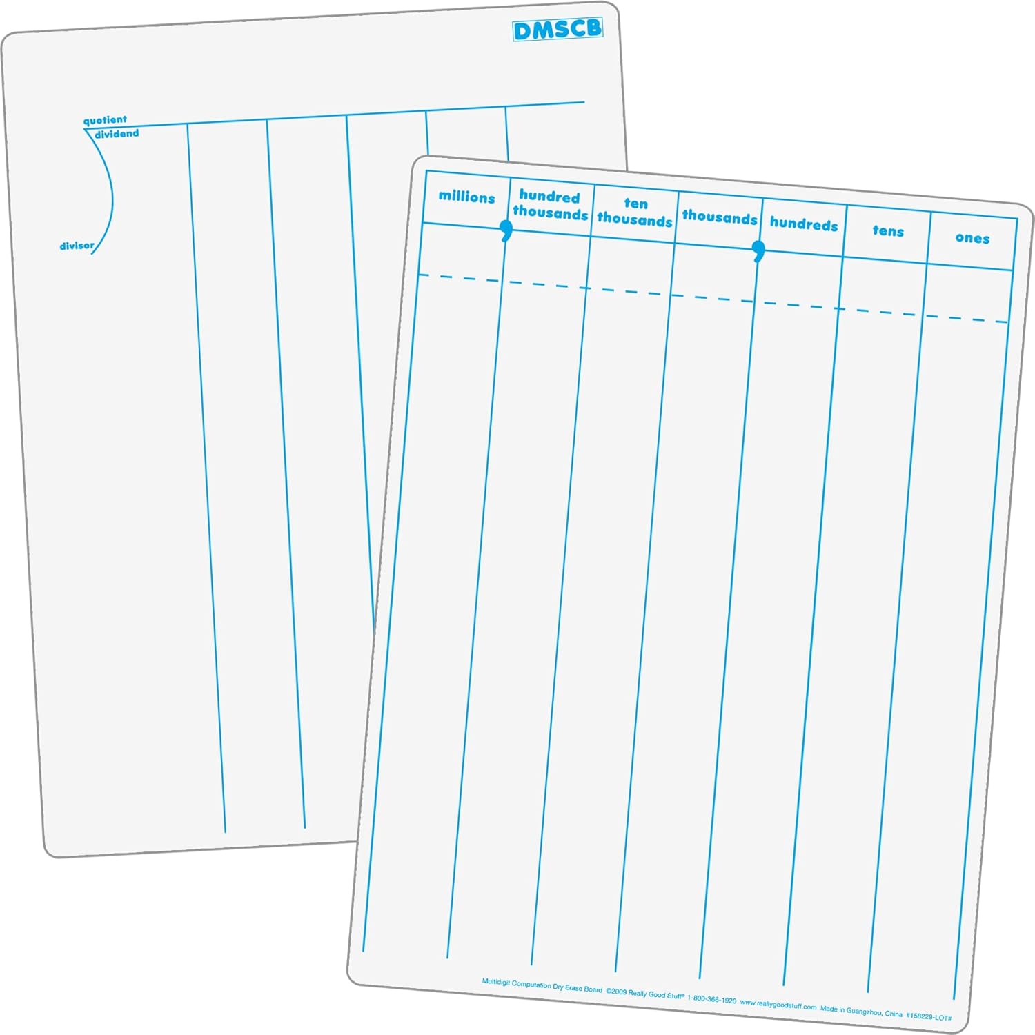 Really Good Stuff Multi-Digit Computation Dry Erase Board Set - 6 Boards
