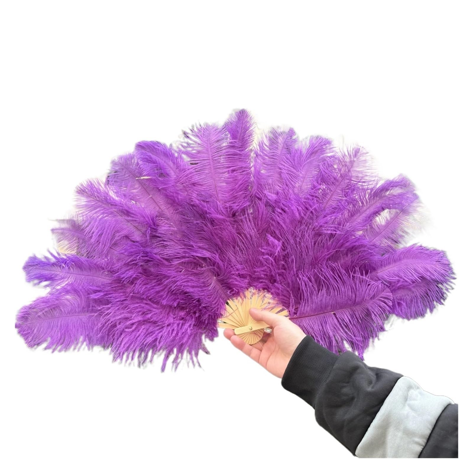 Éventail en plumes pour carnaval et soirées dansantes déguisées de 70 cm