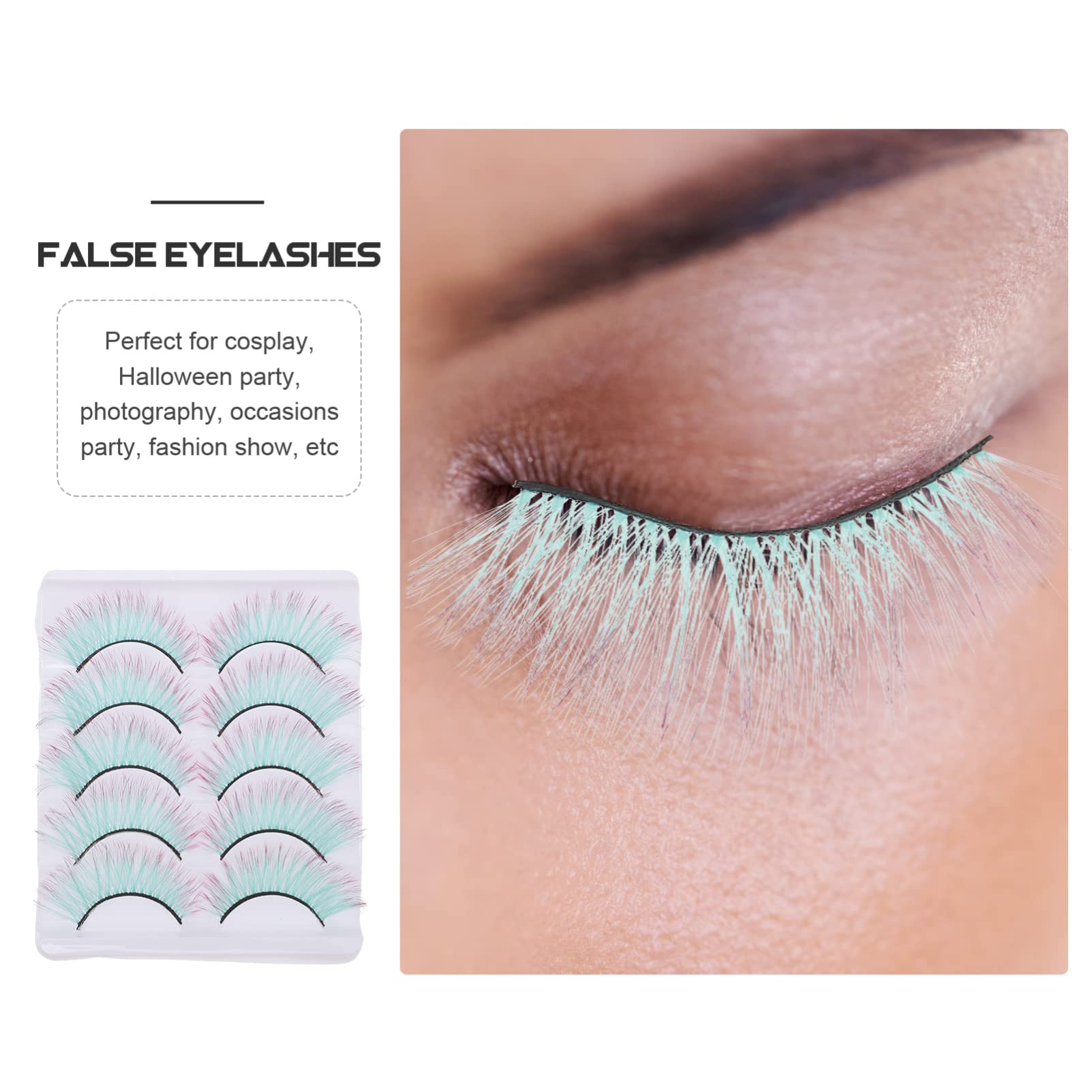 FRCOLOR 20paia Ciglia Colorate Ciglia Finte Per Makeup Cosplay e Occasioni Speciali Effetto Naturale e Accattivante