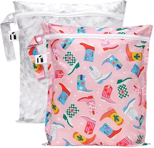 Miniatura 16 de Bumkins - Bolsa húmeda impermeable - Para bebé, viajes, traje de baño, pañales de tela, piezas de bomba, piscina, gimnasio, artículos de tocador,