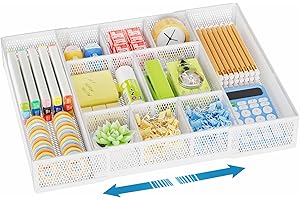 Marbrasse Drawer Organizer White: Expandable Solution for Office and Home