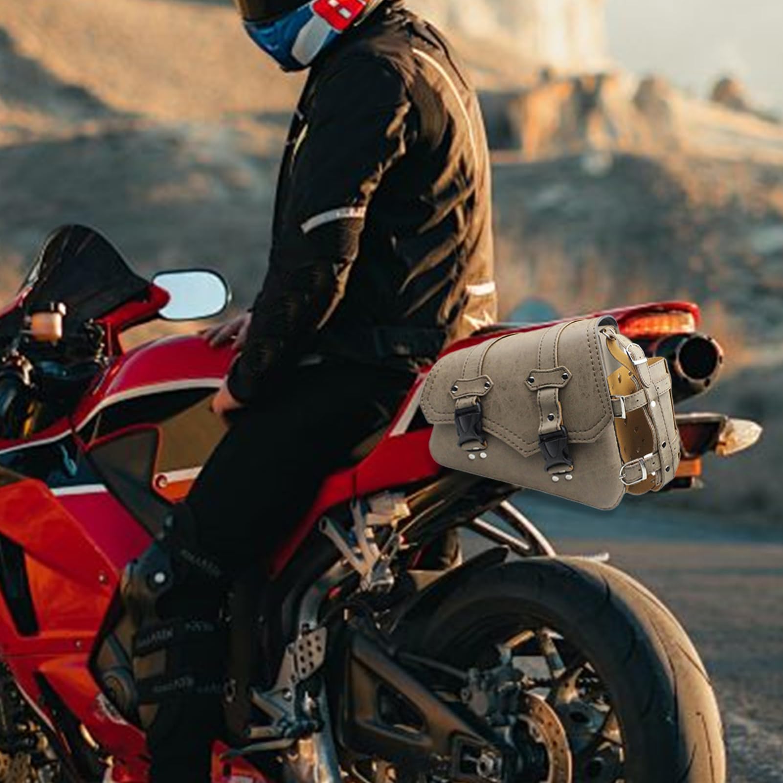 Siodło motocyklowe, boczne sakwy motocyklowe, na boczne siodełko