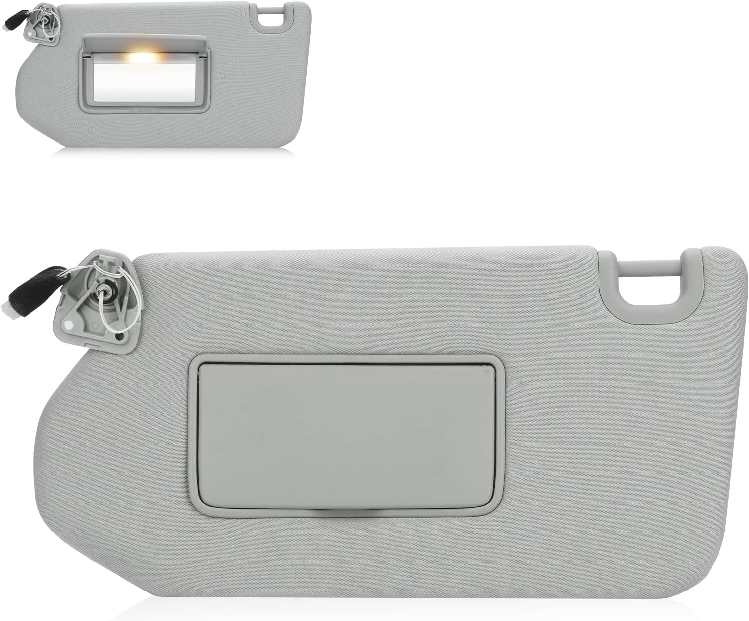 Gray Left Driver Side Sun Visor With Light & Mirror – 2015-2019 Cadillac Chevrolet GMC – SOOOPARTS