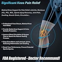 Vista 4 de NEENCA - Rodillera profesional de compresión, almohadilla de rótula, estabilizador lateral, para desgarro de menisco, ligamento anterior cruzado