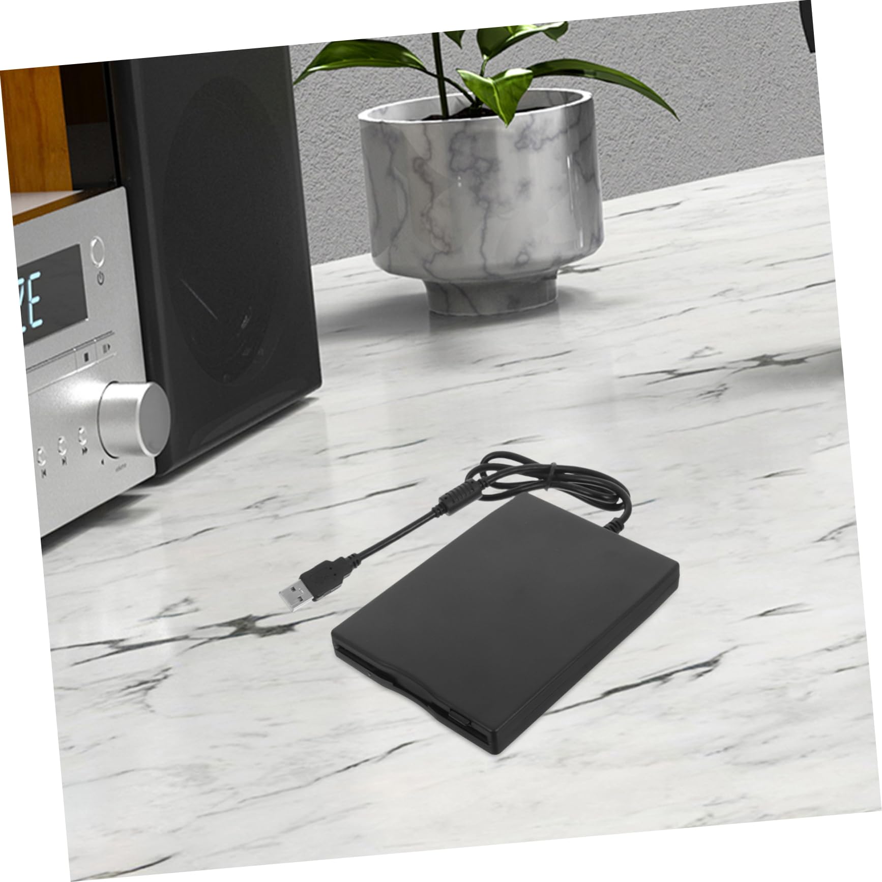 NUOBESTY Lettore di Dischetti Esterno USB 2.0 per Laptop e Desktop, Leggero, Compatibile con Sistemi Operativi, Nero Abs