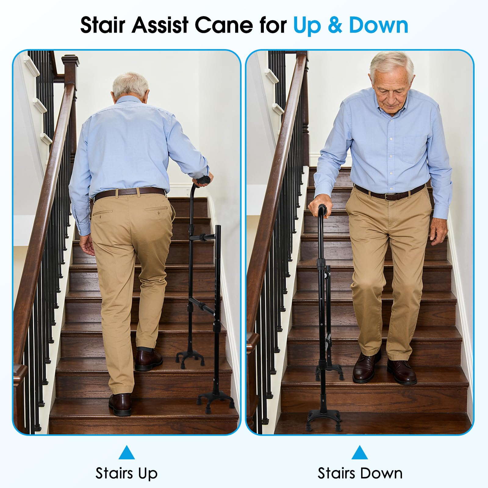 AMOVO Stair Climbing Assist Cane Adjustable Elderly Stair Lift Assist — Amazon image 5