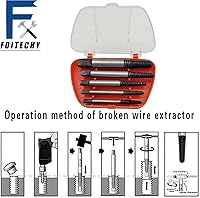 Vista 5 de Kit de extractor de pernos rotos de 5 piezas, kit de extractor de perno roto de tornillo dañado, perno roto de rosca, juego de extractor de tornillo
