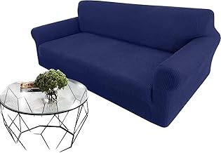 Granbest Jacquard Sofa Covers with Small Controls 2 Seater High Stretch Couch Covers for Dogs Universal Sofa Protection Non-Slip Furniture Protector (2-Seater, Dark Blue)