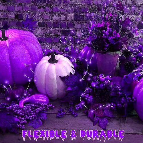 Miniatura 7 de Paquete de 4 luces solares rojas, cada cadena de 100 luces LED solares de 33 pies para exteriores, impermeable, 8 modos de luces solares de alambre