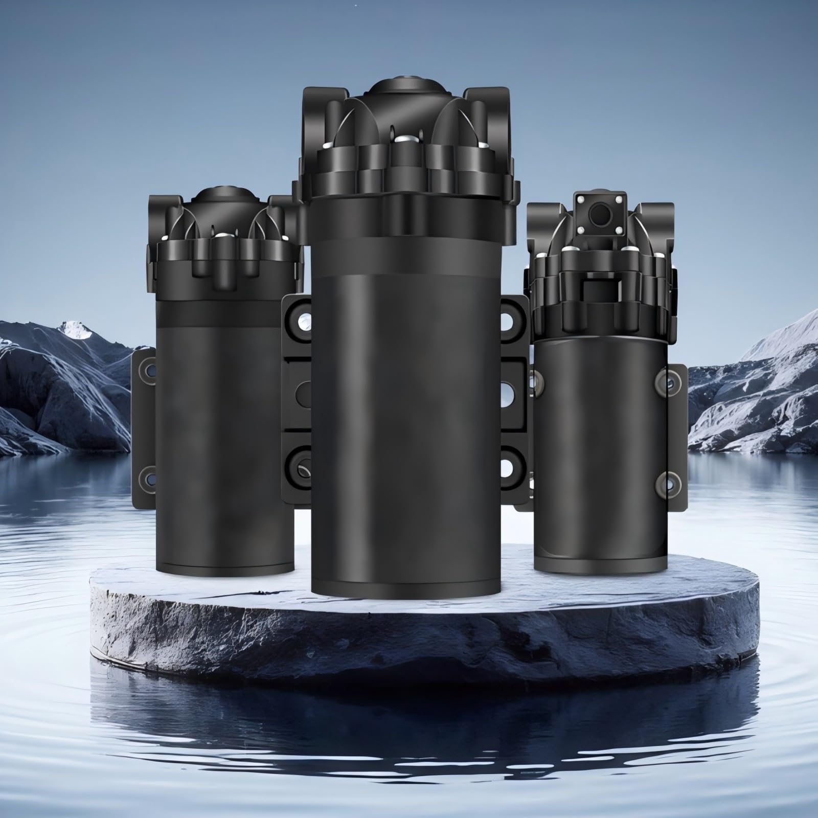 205–300 A 24VDC RO-Druckerhöhungspumpe Einlasswasser bei 30PSI Membranpumpe