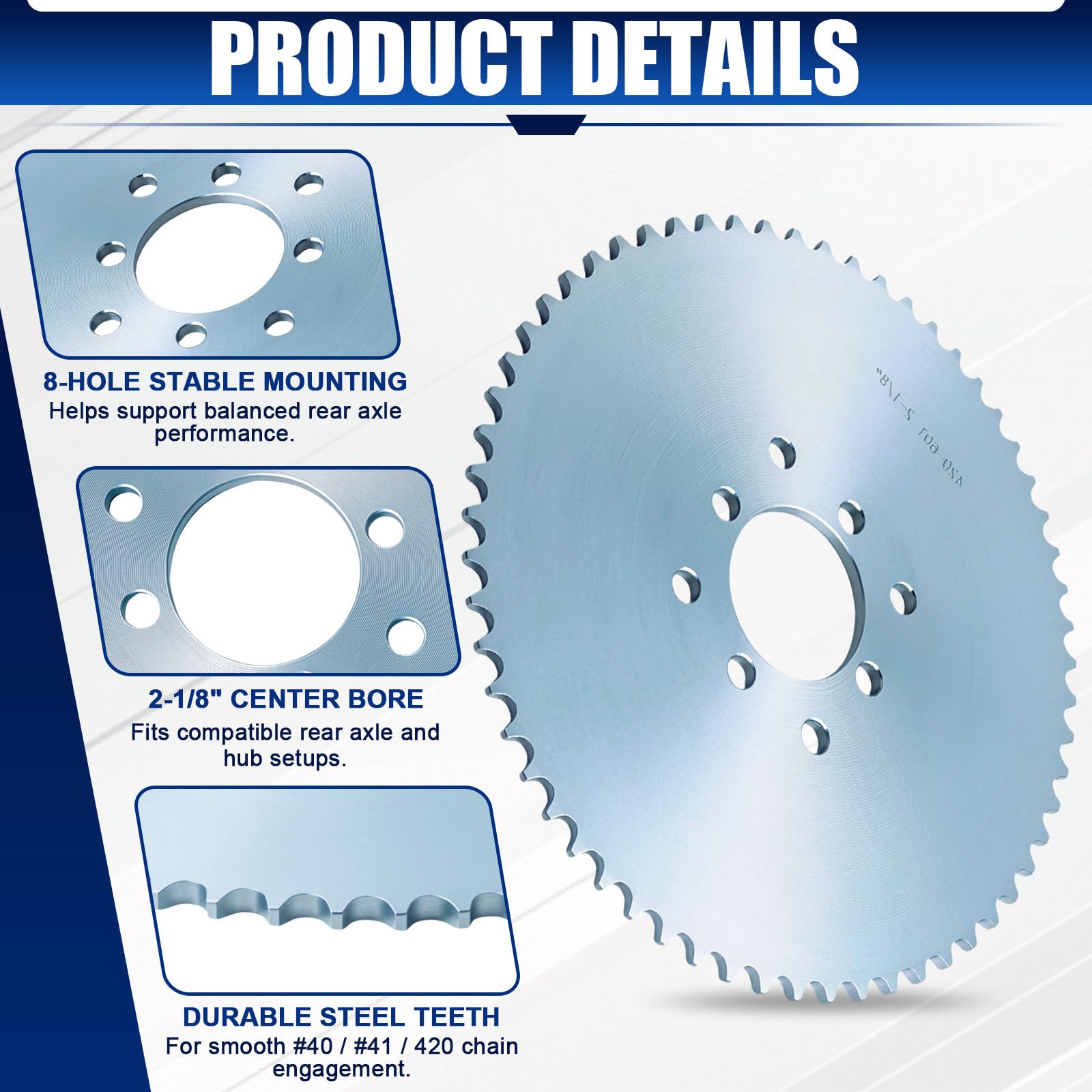 Amazon.com: 60 Tooth Go Kart Sprocket for #40#41 420 Chain, 2-1/8