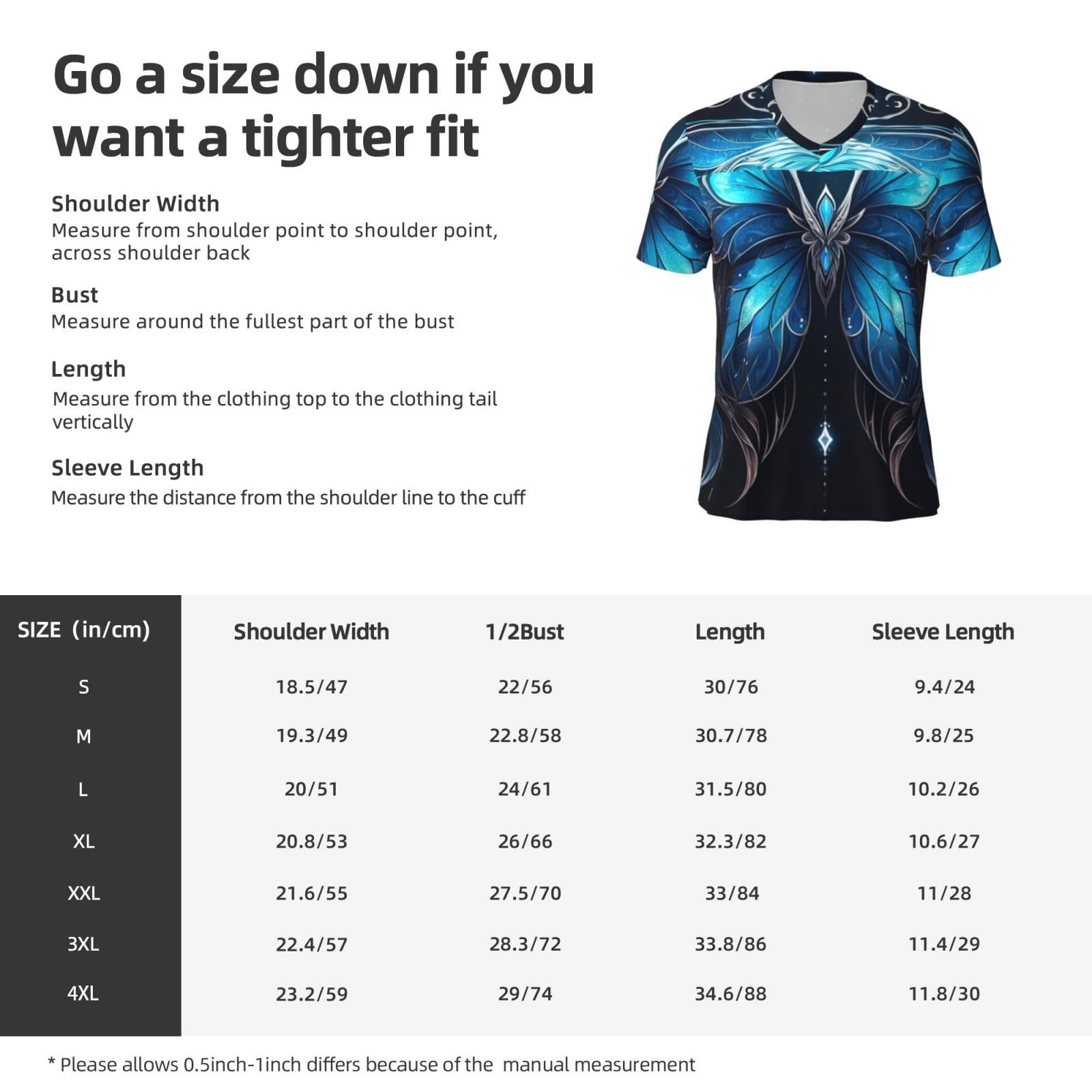 Stylish Athletic Sports Jersey Glowing-Butterfly-Wings Men's Rugby Jersey 4X-Large Black