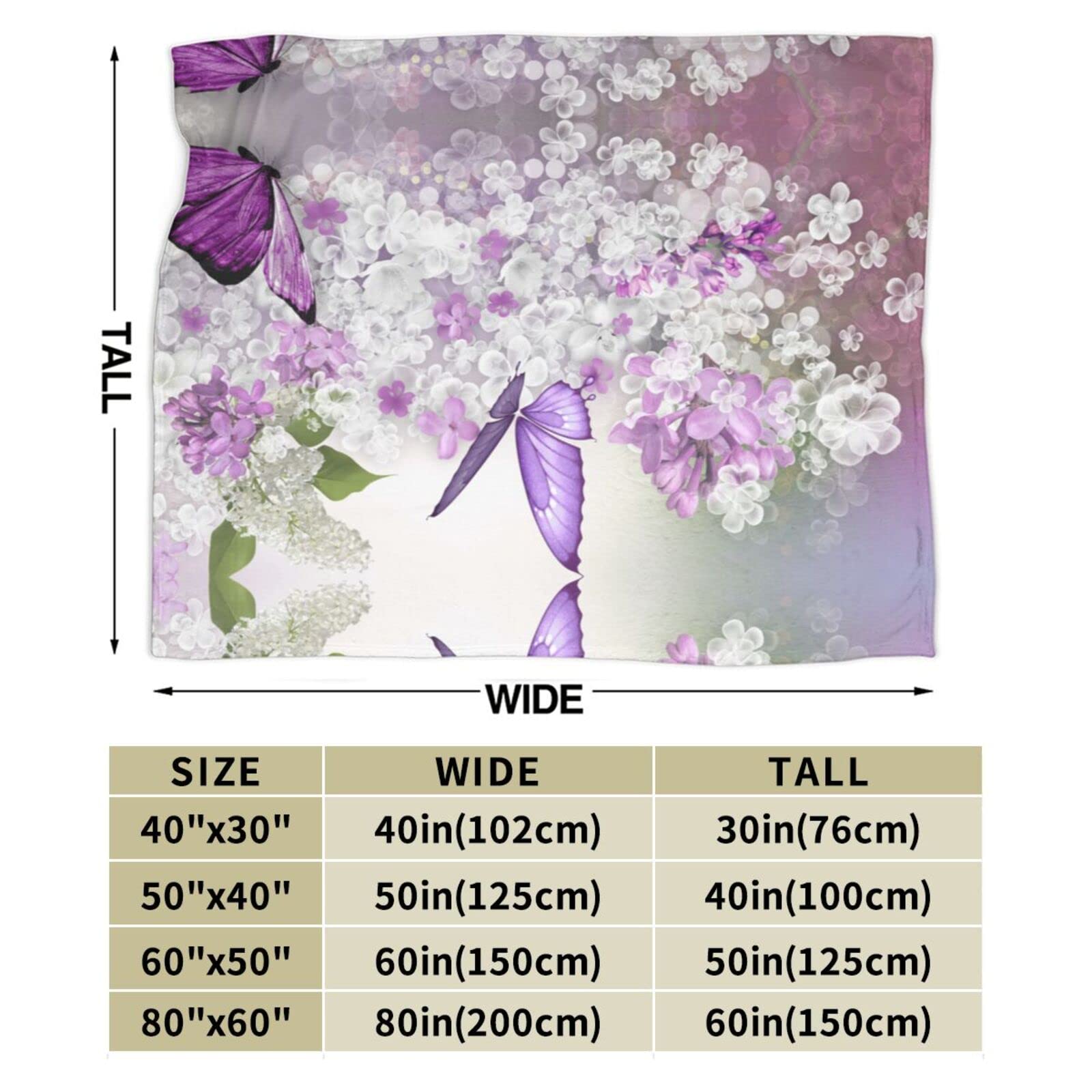 Coperta In Flanella Con Farfalle E Fiori - Morbida E Calda, Leggera, 203 Cm, Per Divano, Letto, Viaggi, Regalo Per Donne E Bambine