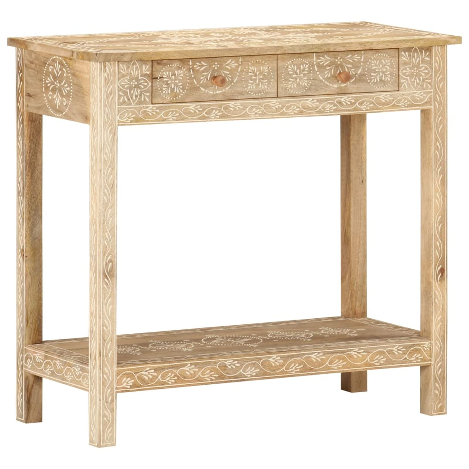 ShGaxin Mesa Consola de Madera Maciza de Mango 80x35x74 cm, Mesa Entrada, Mesa Recibidor Estrecha, Mesa De Centro Salon, Mesa Auxiliar, Mueble Entrada