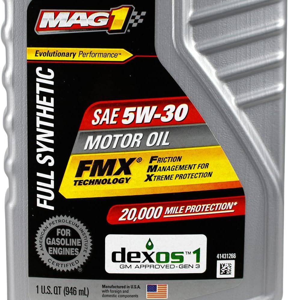 MAG1 61790 Full Synthetic 5W-30 SN Motor Oil - 1 Quart Bottle Clear