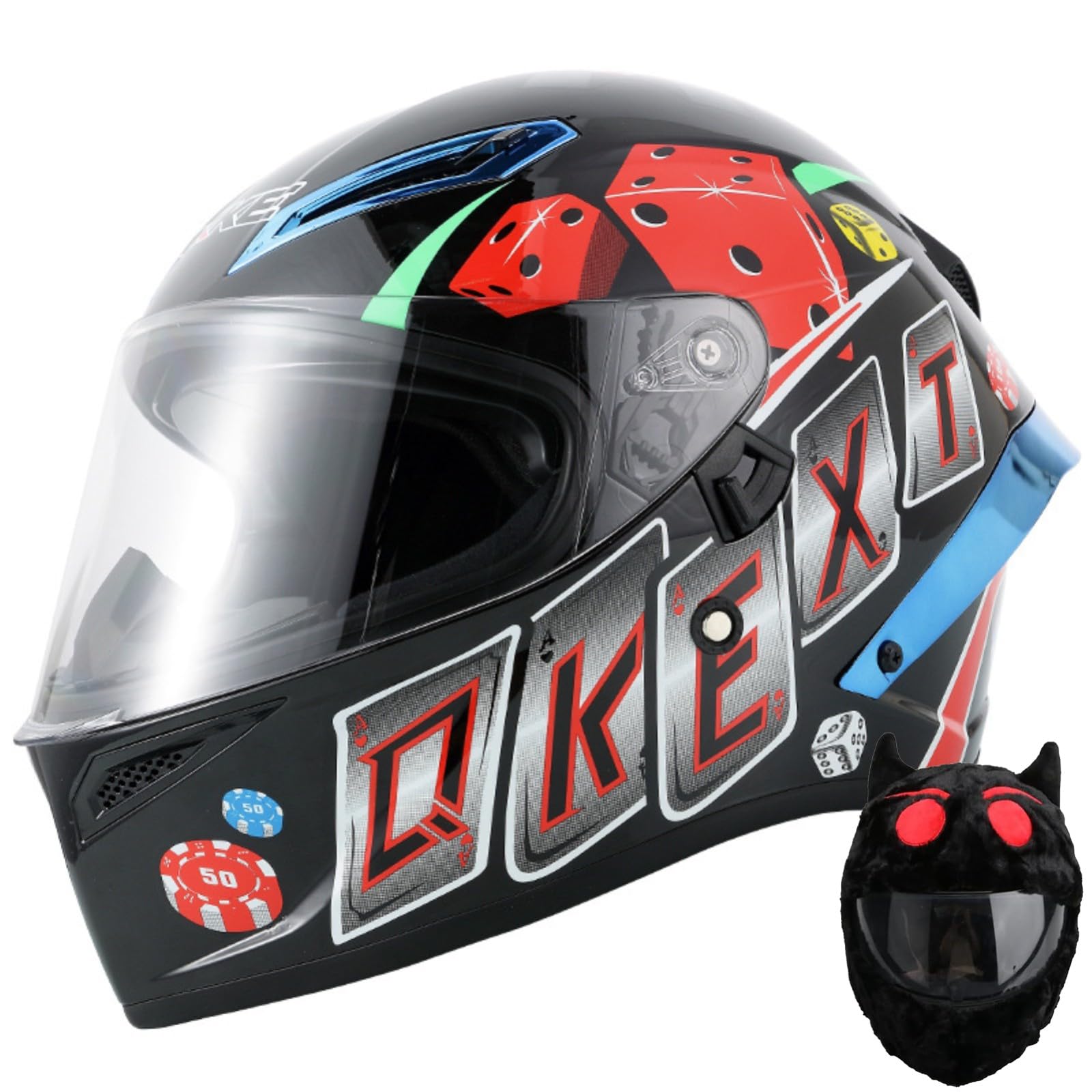 Kaski motocyklowe, Kask młodzieżowy z odchylaną, modułową membraną, zatwierdzony przez DOT, kask crossowy pokrowcem na motorower ATV Cruiser F, XXL(I,XXL(6364 cm))