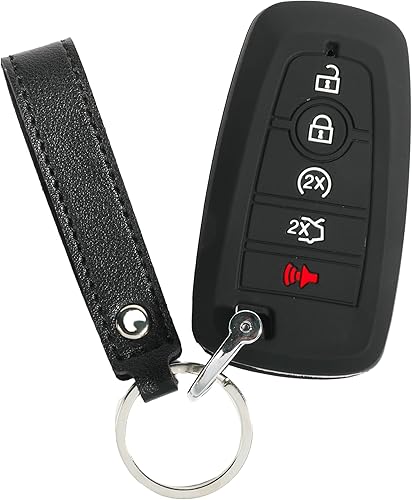 RACOONA Funda de silicona para llavero de automóvil, con llavero, protector para llave de automóvil, protector remoto sin llave, funda para llave