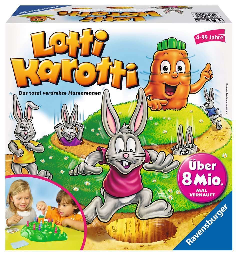 Ravensburger 21556 Lotti Karotti - Gioco da tavolo per bambini dai 4 anni in su, gioco di famiglia per bambini e adulti, gioco classico per 2-4 giocatori
