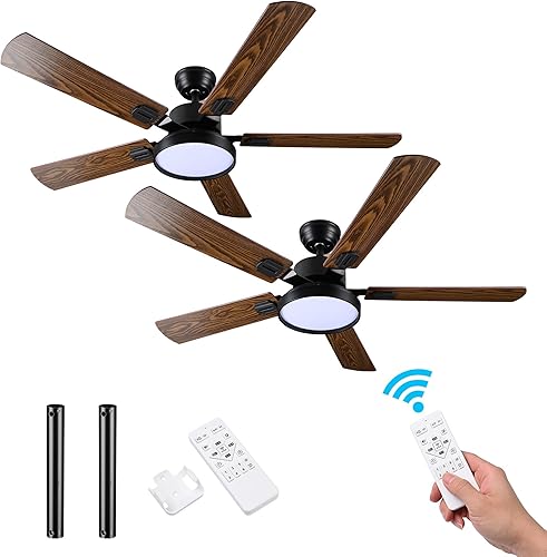 Yescom Kit de luces de ventilador de techo de 52 pulgadas, ventilador de techo con control remoto de granja con luces, motor reversible de 2 aspas