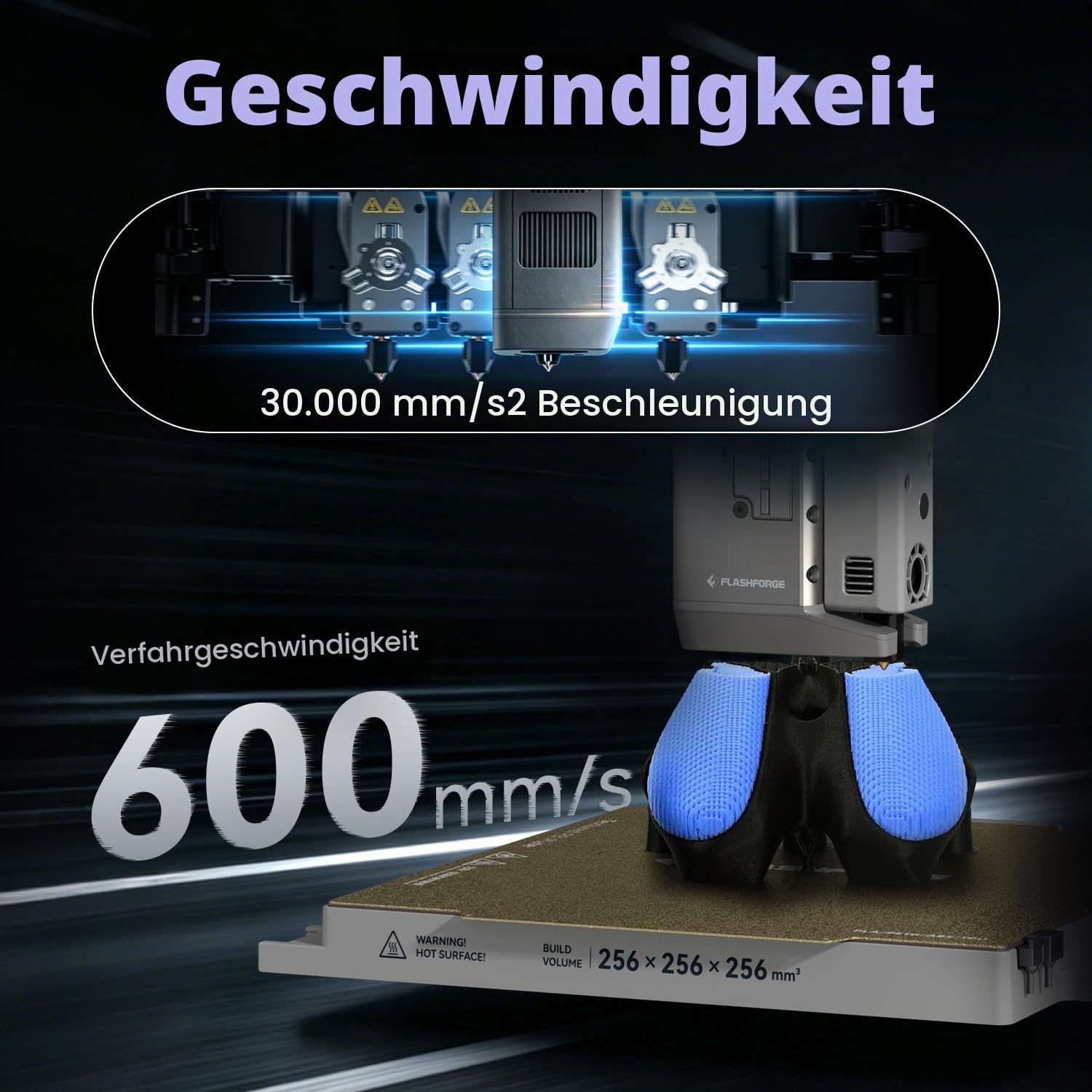 FLASHFORGE Creator 5 Pro 3D-Drucker geschlossen, 4 Extruder, 256x256x256mm
