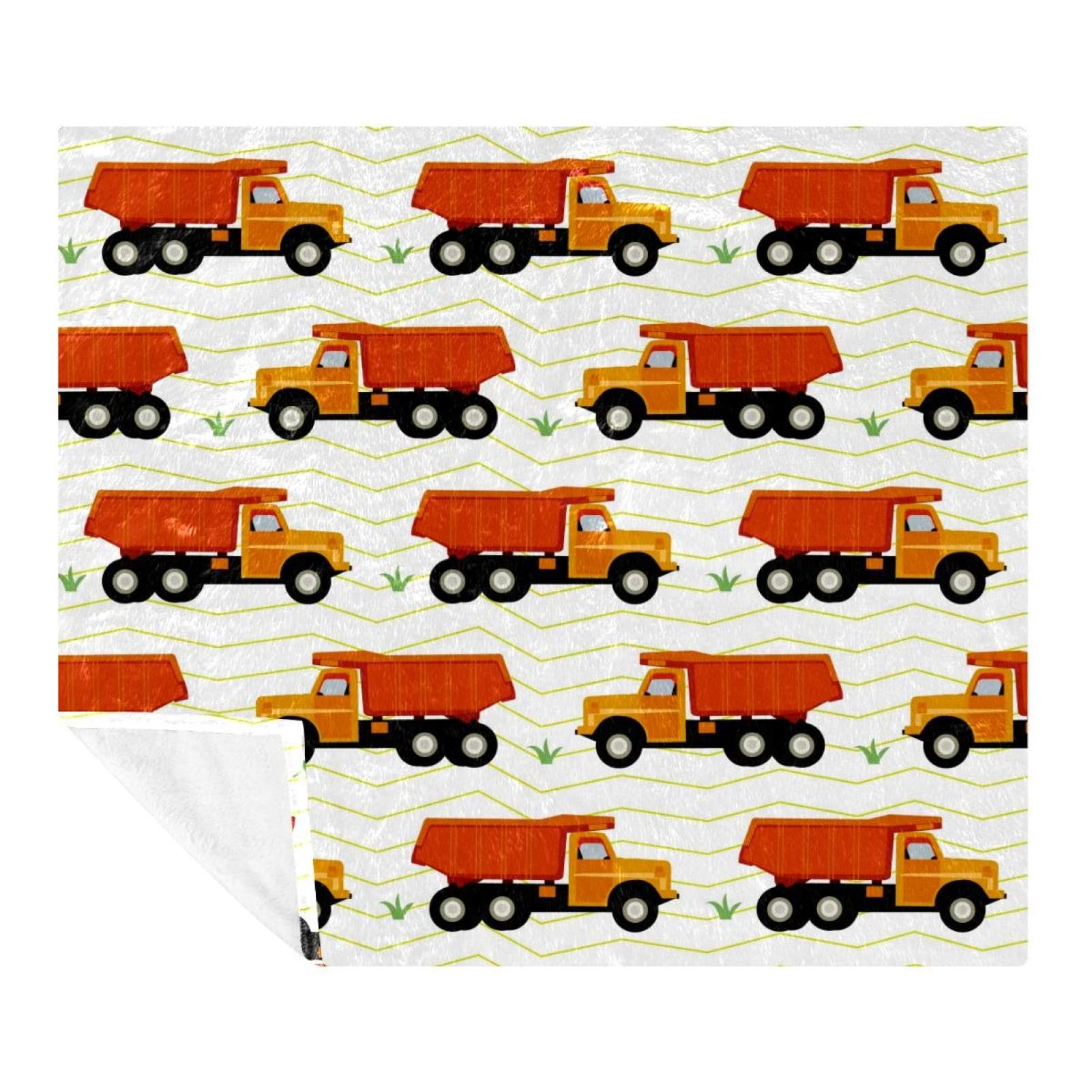 Couverture douce camions pour lit et canapé en microfibre légère 150x200 cm