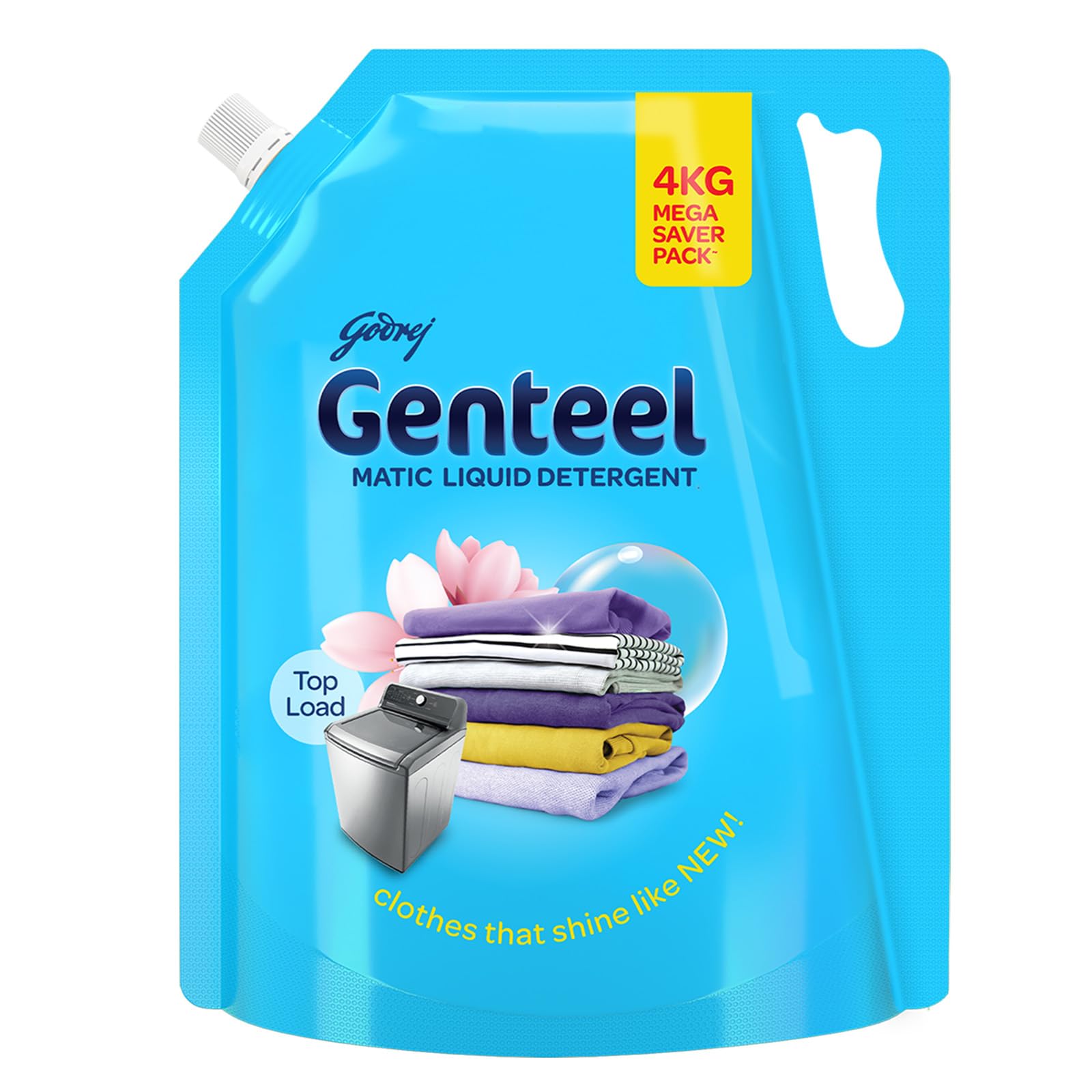 Genteel Matic Liquid Detergent Refill Pouch for Top load Washing - 4kg | No Soda Formula | with Added Fabric Conditioner-image-8