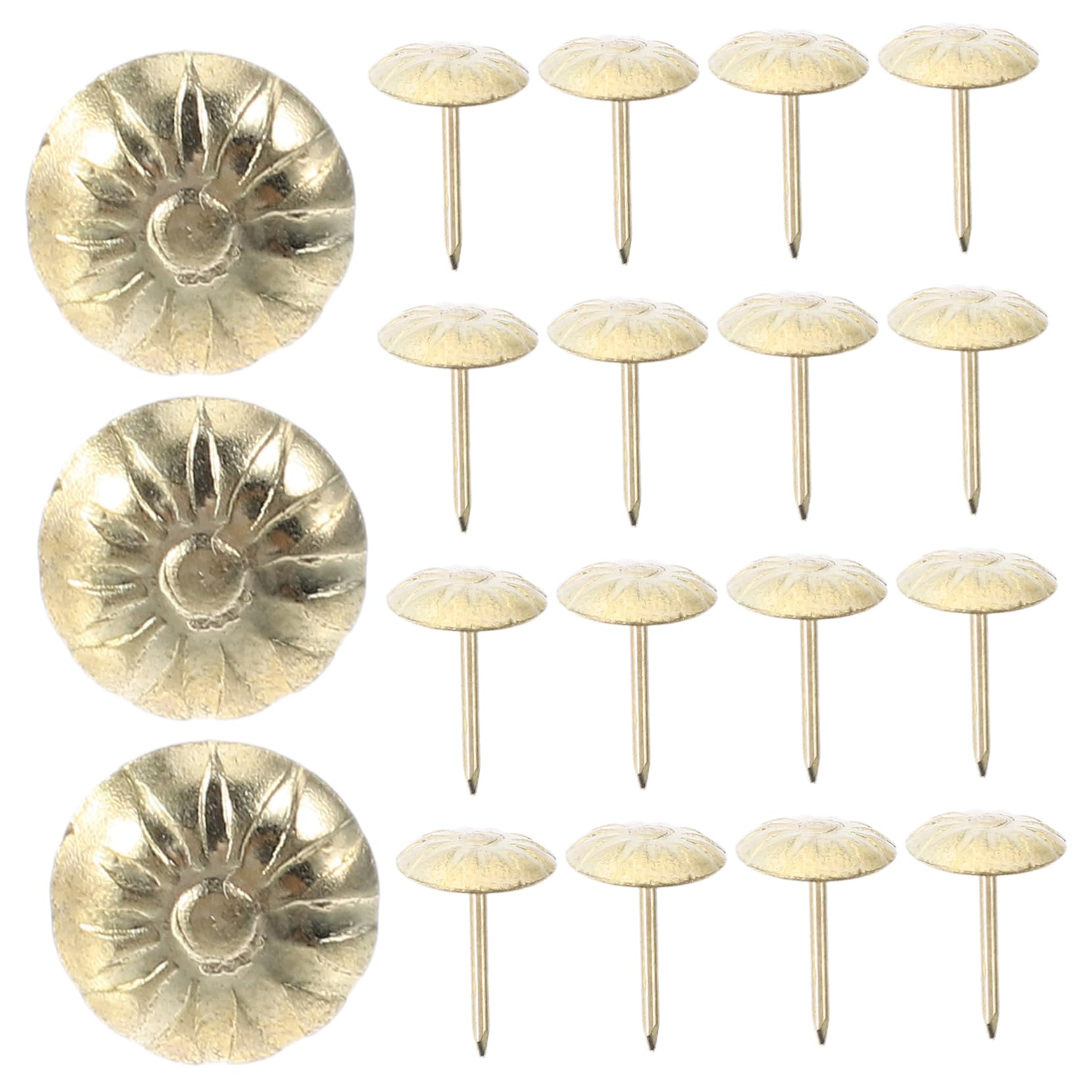 Uonlytech Antique Bronze Chrysanthemum Bubble Nails 11x16mm 200pcs Pack for Upholstery and Furniture Decor