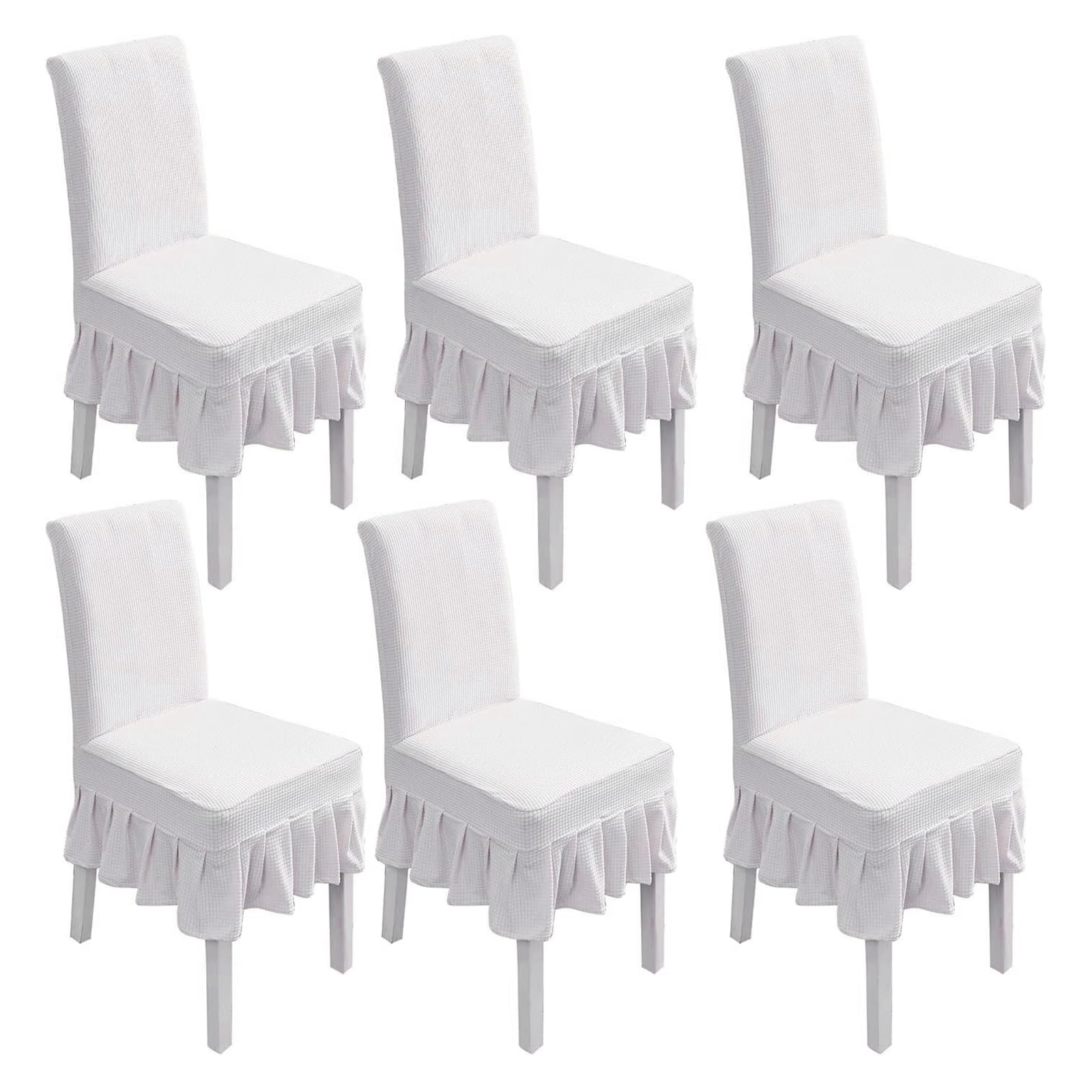 PETCUTE Housses chaises de Salle a Manger Extensibles Housse Chaise Elastique Protege chaises Salle a Manger Housses de Protection chaises Lot de 6 Beige