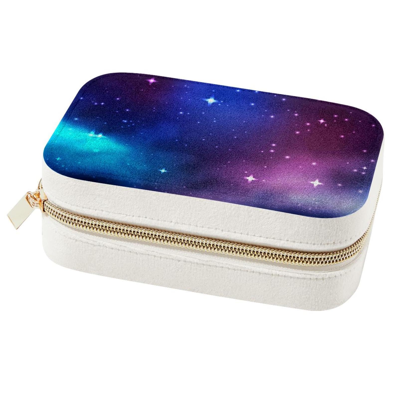 Coffret bijoux velours violet ciel étoilé, cadeau idéal femmes