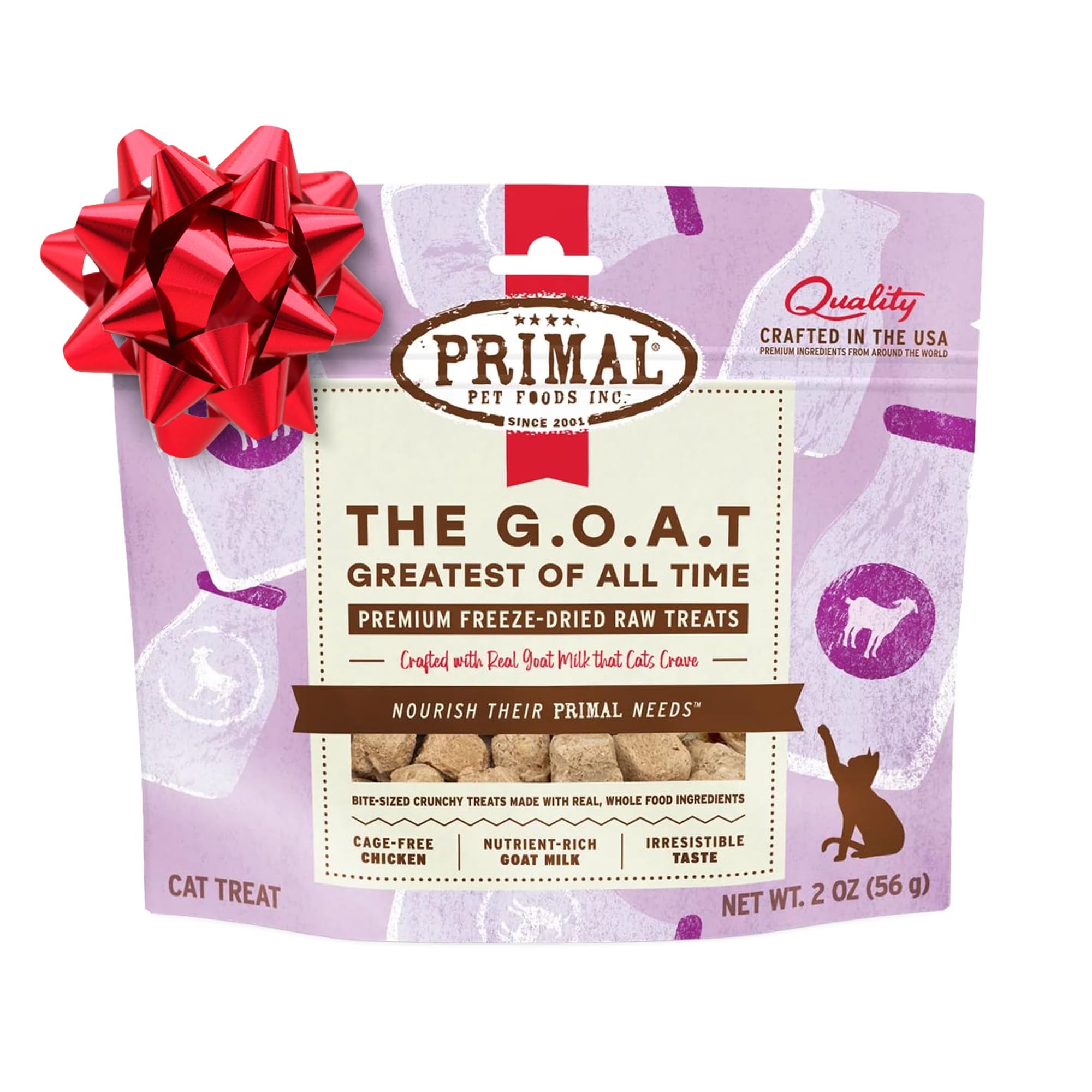 Primal Pet Foods Freeze Dried Chicken Cat Treats, Made with Goat Milk The GOAT Treats for Cats, 2 oz