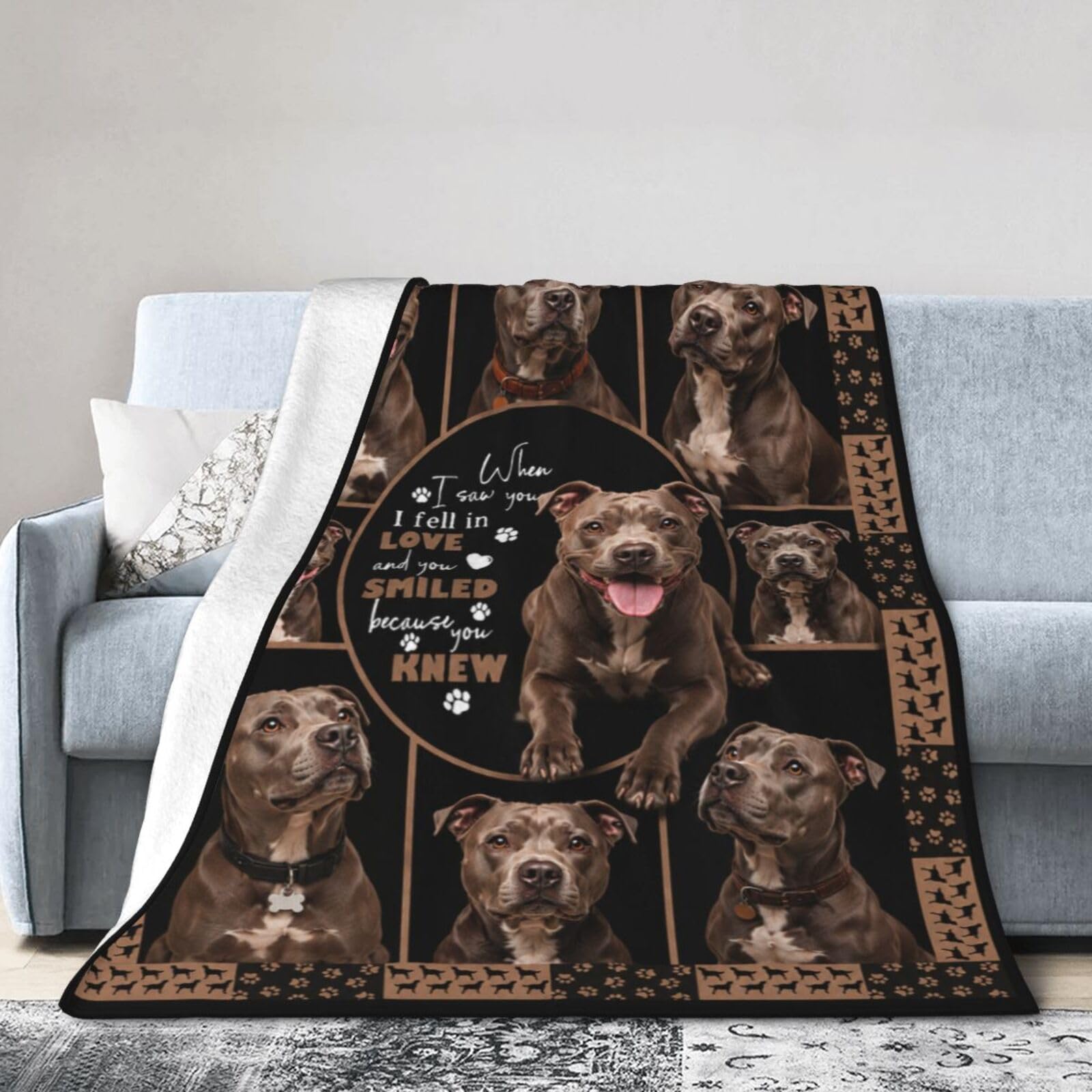 Baegopa Pitbull Throw Blanket 50"X40"