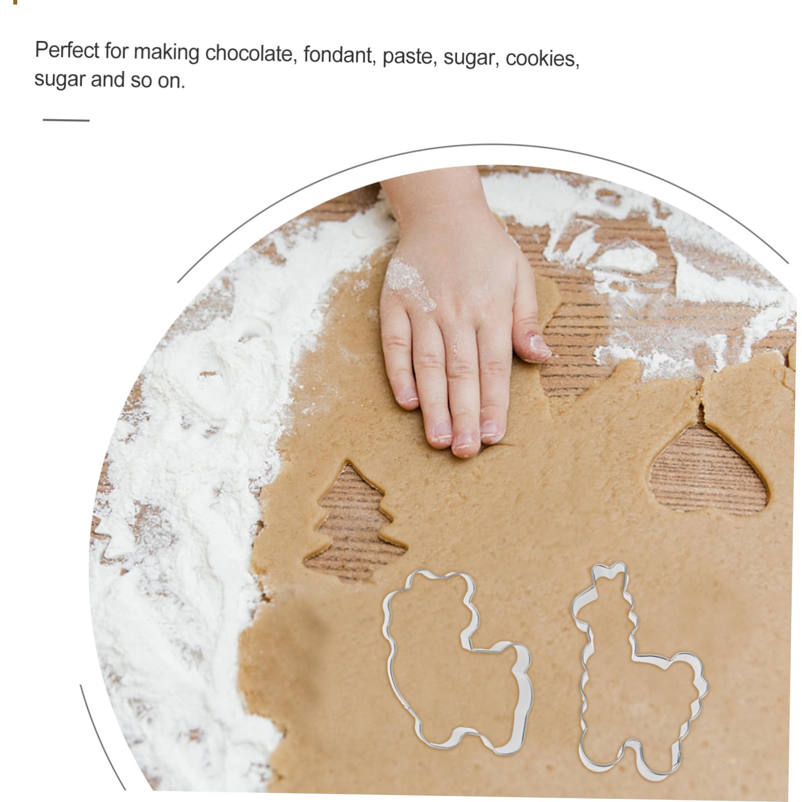 TOPBATHY Ausstechförmchen zum Schneiden von Teig und Fondant mit Alpaka Motiv aus Edelstahl 4 Stück für Backen und Verzieren von Kuchen