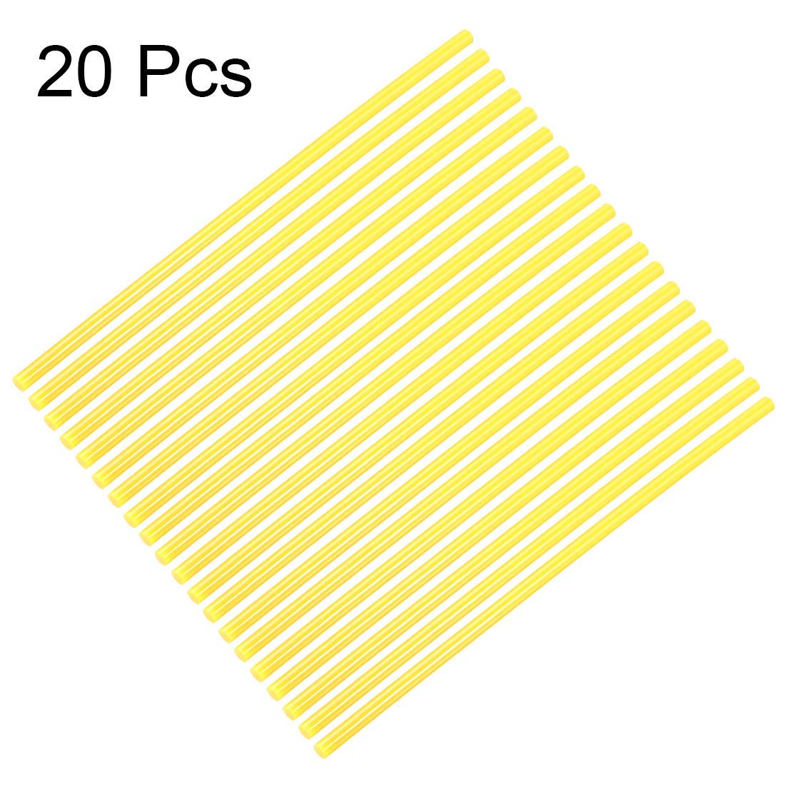 20 Bâtons De Colle Chaude Uxcell - 7mm X 250mm, Jaune Clair, Pour Pistolet à Colle