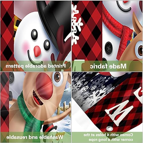 Miniatura 4 de Decoración de cubierta de puerta de Navidad, muñeco de nieve de Navidad, Papá Noel, copo de nieve, cubierta de puerta de Feliz Navidad, telón de