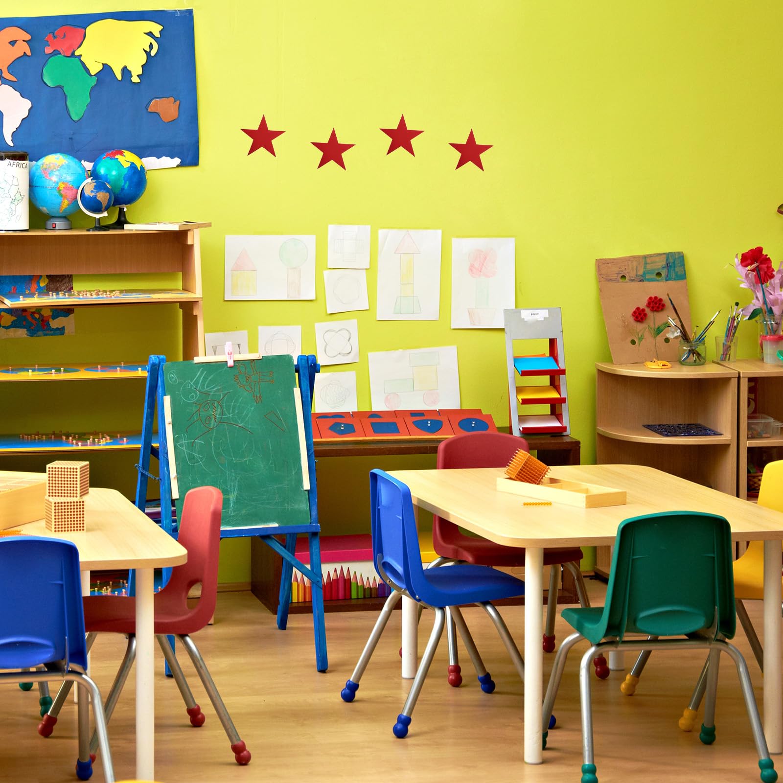 PATIKIL Recortes de Estrellas de 6 Pulgadas, Paquete de 48 Estrellas de Papel de Doble Cara para Decoración de Aulas, Proyectos de Manualidades, Dorado