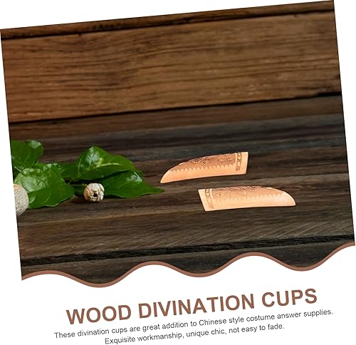 Miniatura 5 de 1 par de caoba Cáliz media luna yang taoísta herramienta radiestesia péndulo radiestesia tablero de adivinación adorno espiritual taza templo